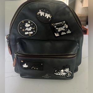 Coach X Disney Mickey Mouse Parches Backpack.